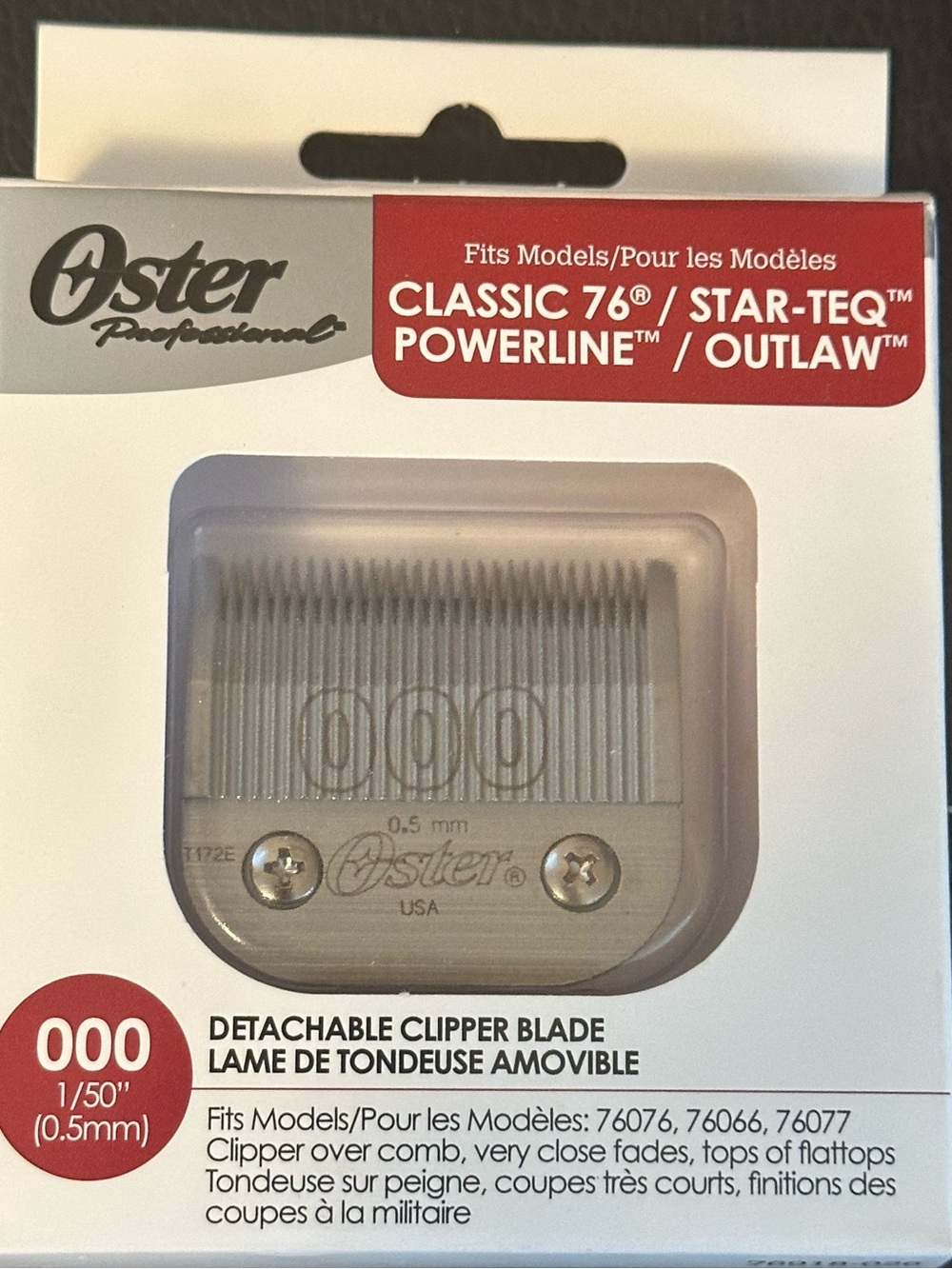 Oster Detachable Clipper Blade 000 1/50" 0.5mm